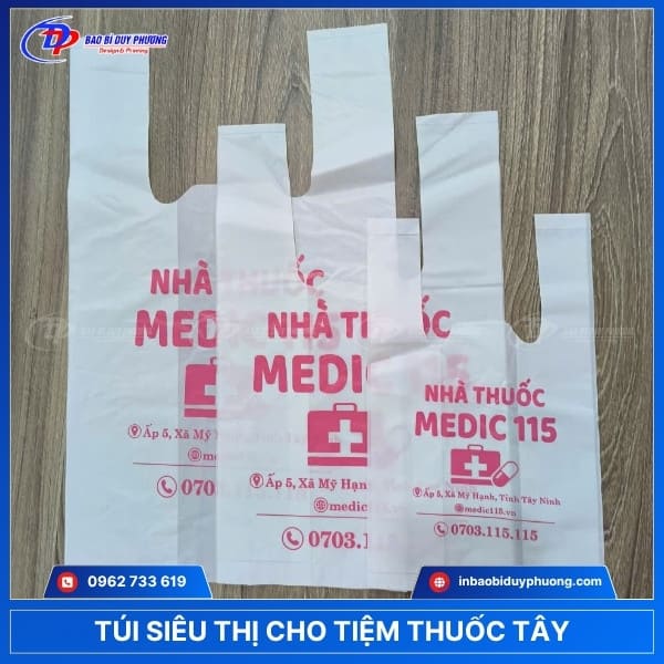 Túi ni lông siêu thị đựng thuốc