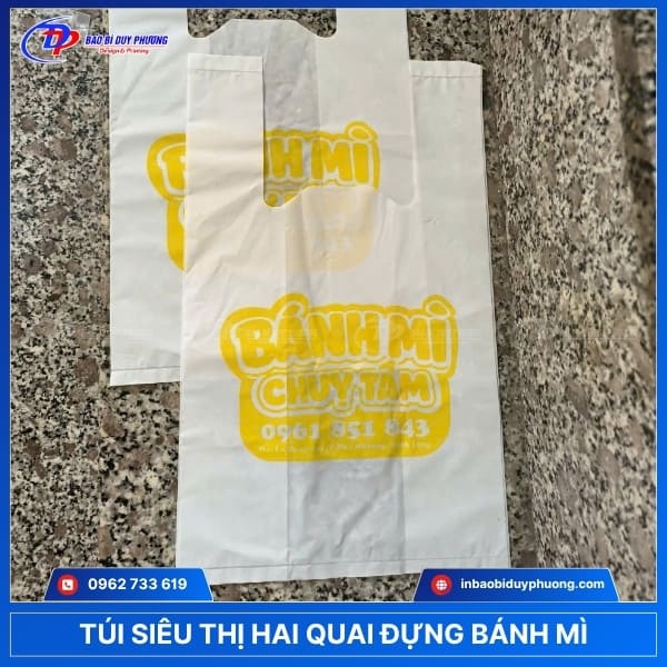 Mẫu túi nilon siêu thị đựng bánh mì