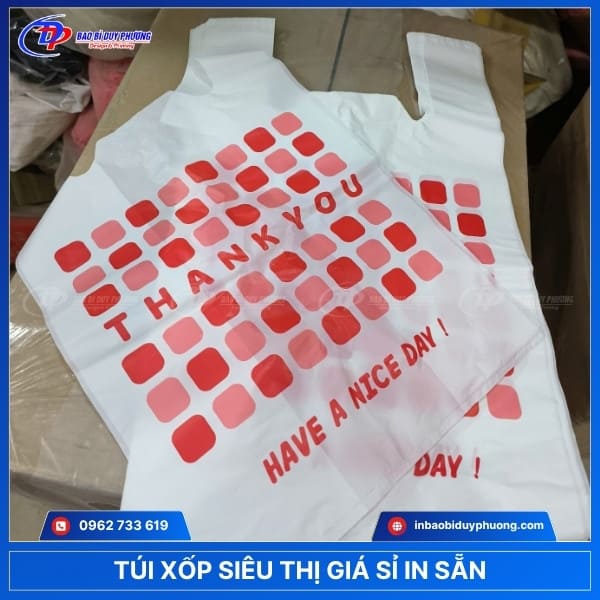 Mẫu túi 2 quai siêu thị in sẵn