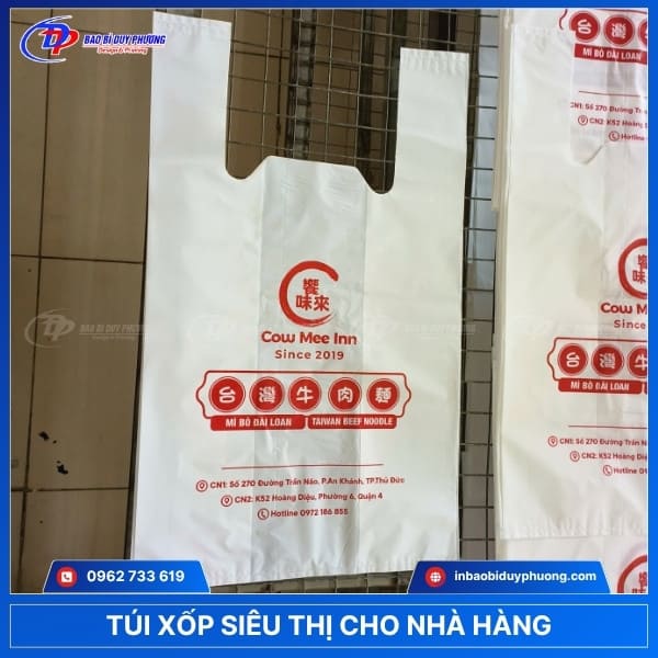 Mẫu túi xốp siêu thị cho nhà hàng