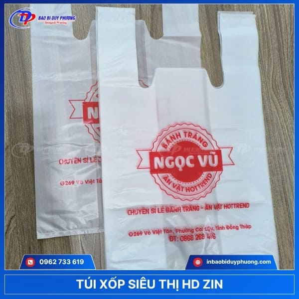 túi siêu thị hai quai hd zin mờ