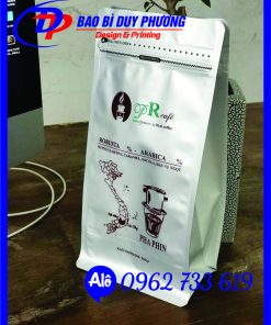 In Túi Zipper 8 Cạnh Cafe