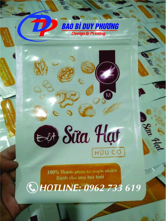 In Túi Zipper Trắng Sữa Giá RẺ