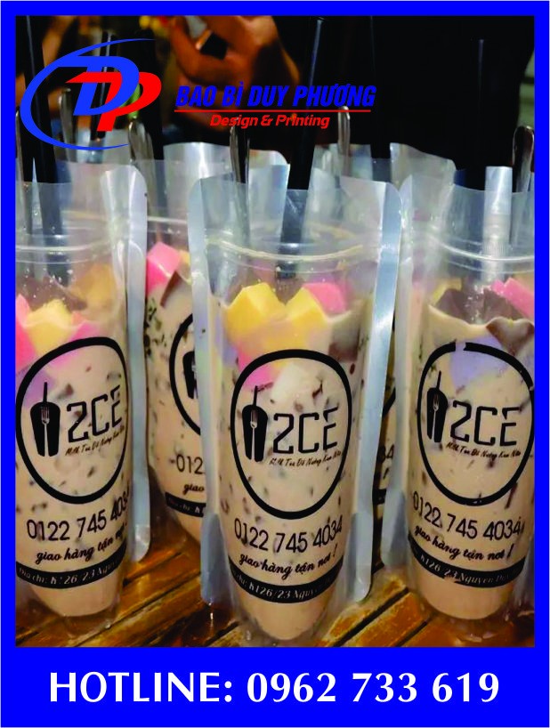 In túi zipper mặt bạc mặt trong