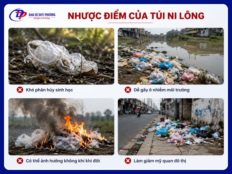 Nhược điểm của túi nilon 