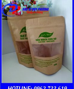 In túi zipper giấy kraft cửa sổ hcm