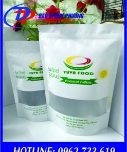 In túi zipper trắng cửa sổ giá rẻ