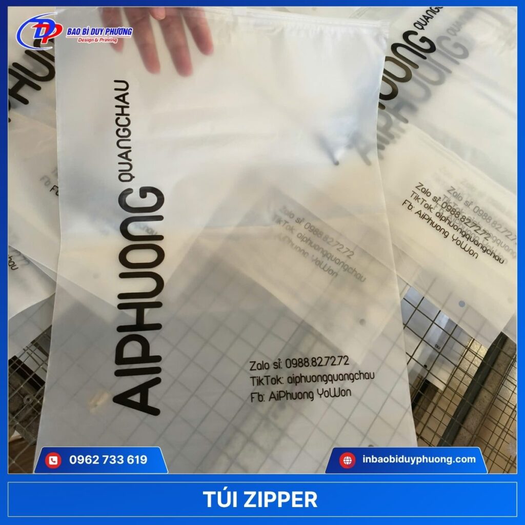 Túi nilon zipper kéo khóa đóng quần áo