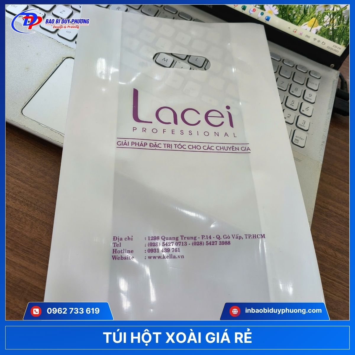 tui hot xoai trang sua in logo