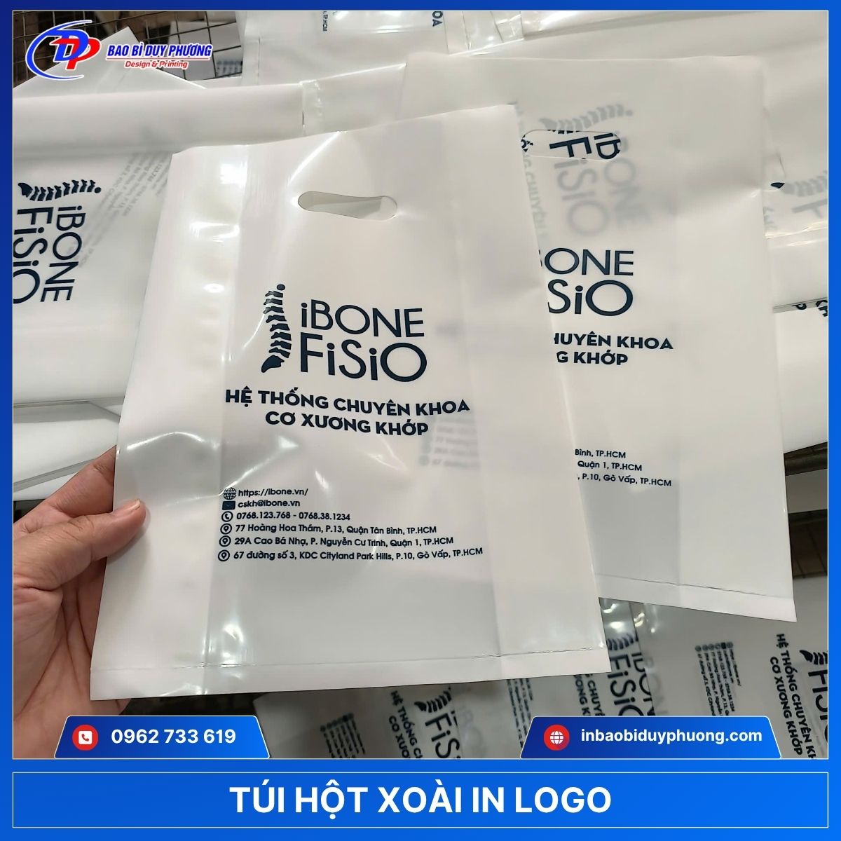 in túi hột xoài cho phòng khám