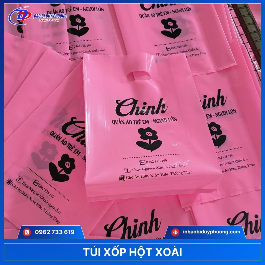 túi xốp hột xoài màu hồng sen