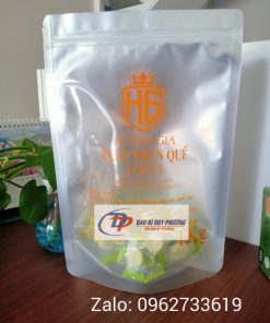 In Túi Zipper Mặt Bạc Mặt Trong