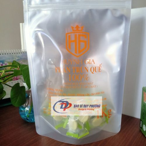 In Túi Zipper Mặt Bạc Mặt Trong