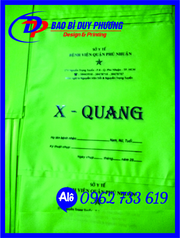 In túi x-quang cho bệnh viện Phú Nhuận