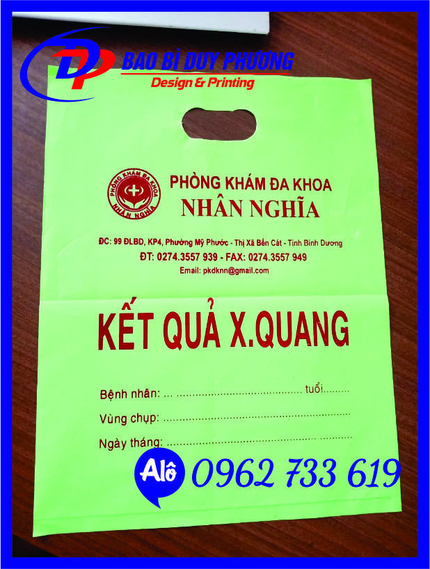 In túi x-quang cho phòng khám NHÂN NGHĨA