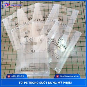 túi pe trong suốt đựng mỹ phẩm