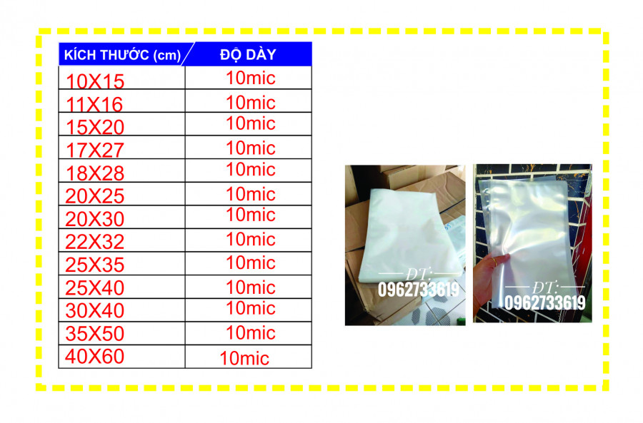 kich thuoc do day pho bien cua tui hut chan khong bao quan thuc pham