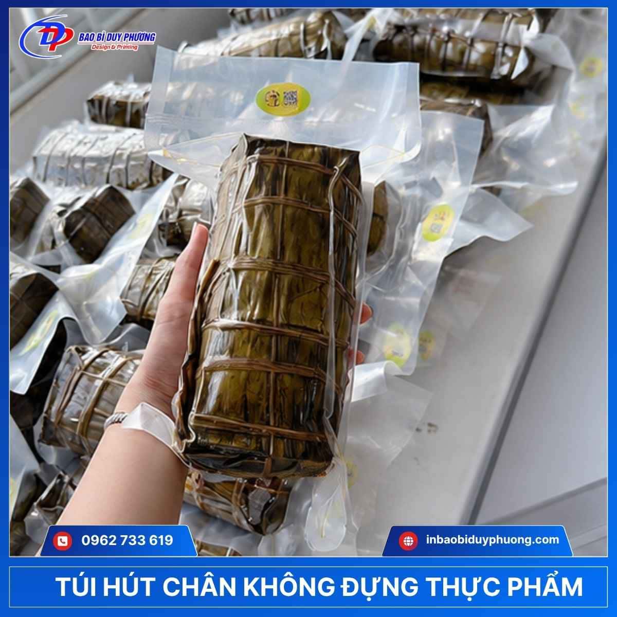túi hút chân không đựng bánh chưng