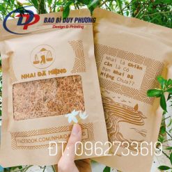 túi zipper giấy kraft cửa sổ đựng cơm cháy