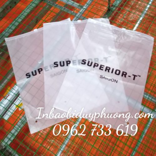 Thiết kế in túi zipper đựng quần áo