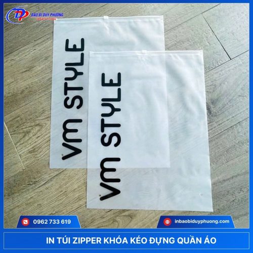 in túi zip khóa kéo đựng quần áo