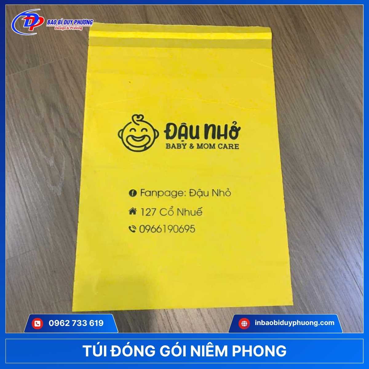 Mẫu túi đóng gói niêm phong màu vàng