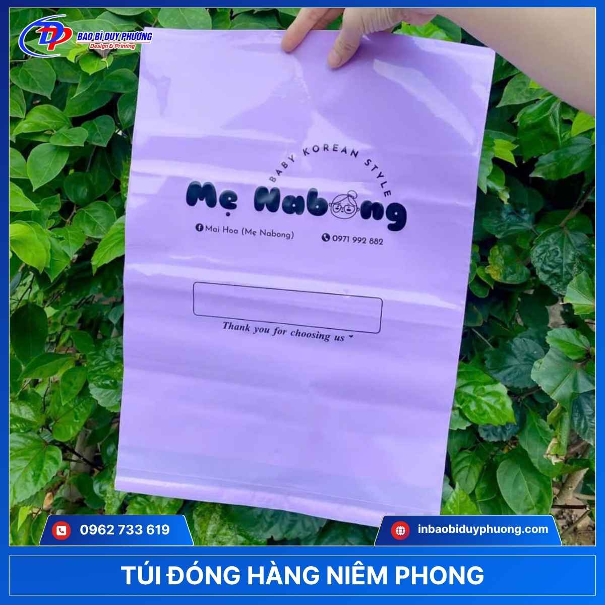 Túi đóng hàng chuyển phát nhanh màu tím