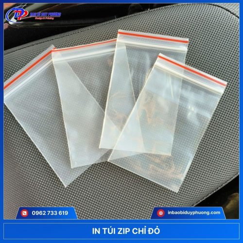 in túi zip chỉ đỏ