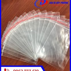 In túi zipper chỉ đỏ đủ size