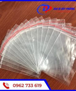 In túi zipper chỉ đỏ đủ size