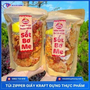 Túi zipper giấy kraft đựng thực phẩm