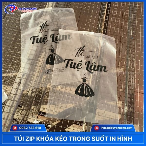in túi zipper trong suốt có khóa kéo