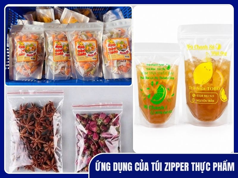 Ứng dụng của túi zip thực phẩm