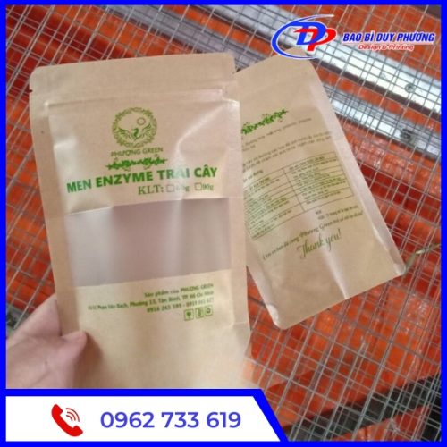 mot so mau tui zip giay kraft co cua so