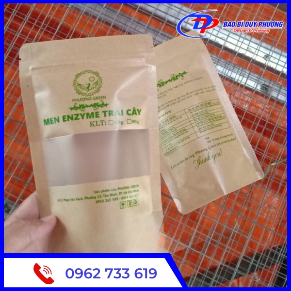 mot so mau tui zip giay kraft co cua so