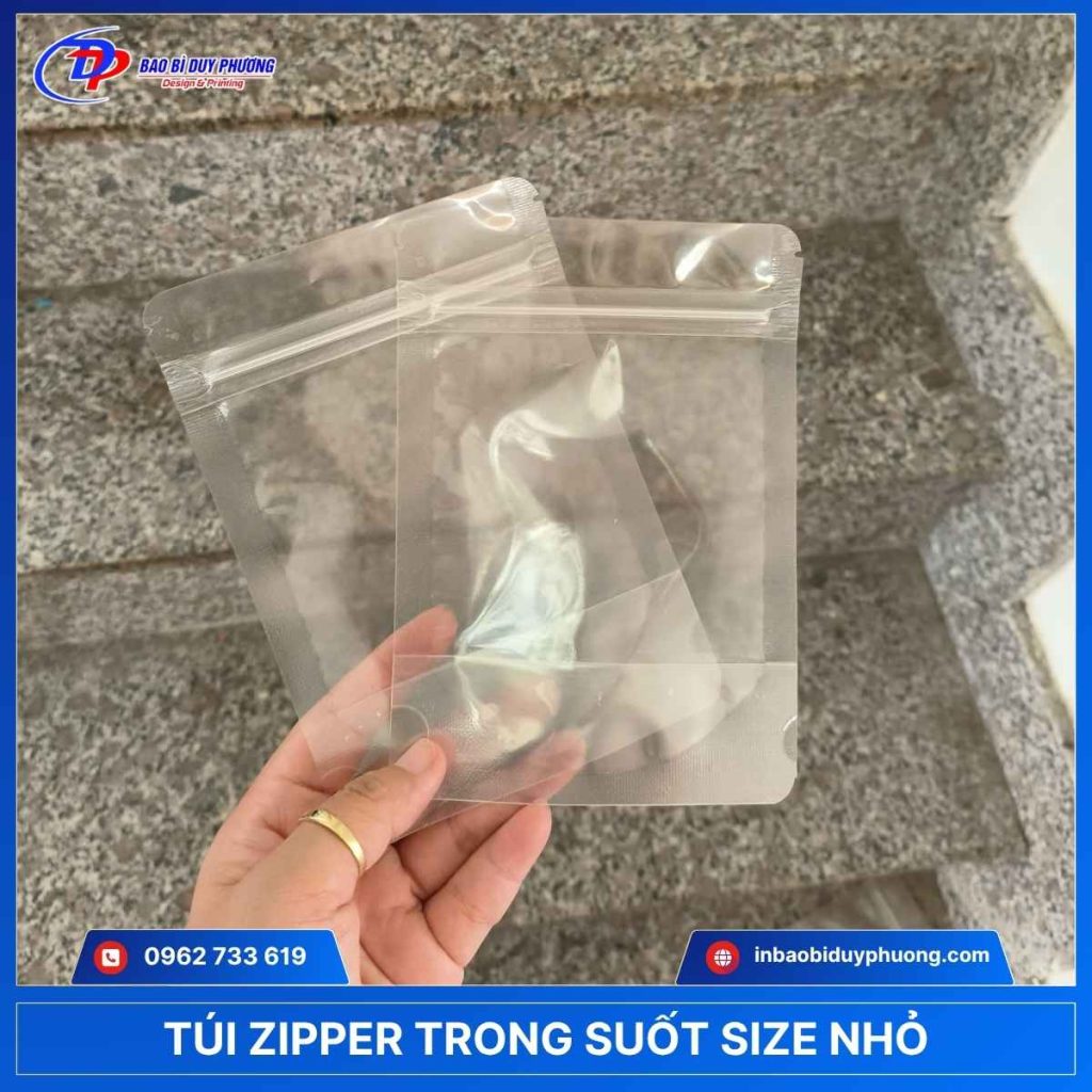 Túi zip trong suốt cỡ nhỏ