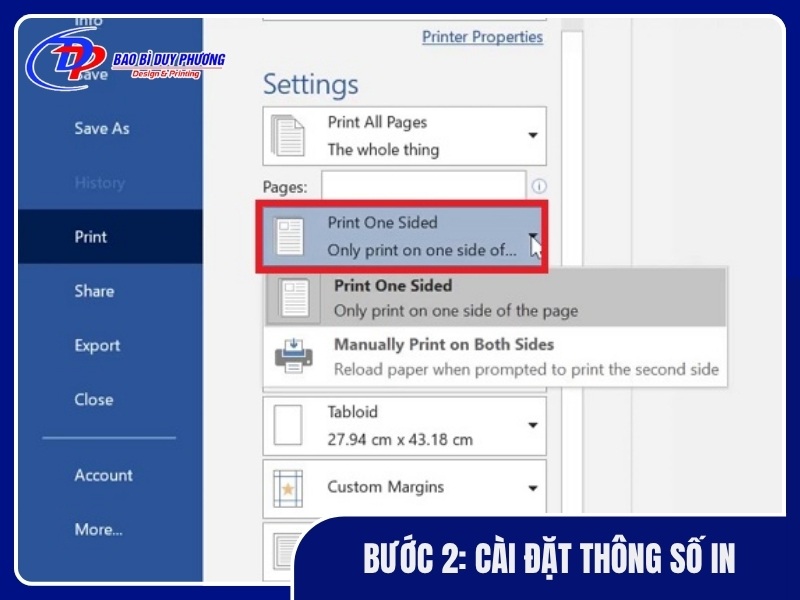 Buoc 2 Cai dat thong so in