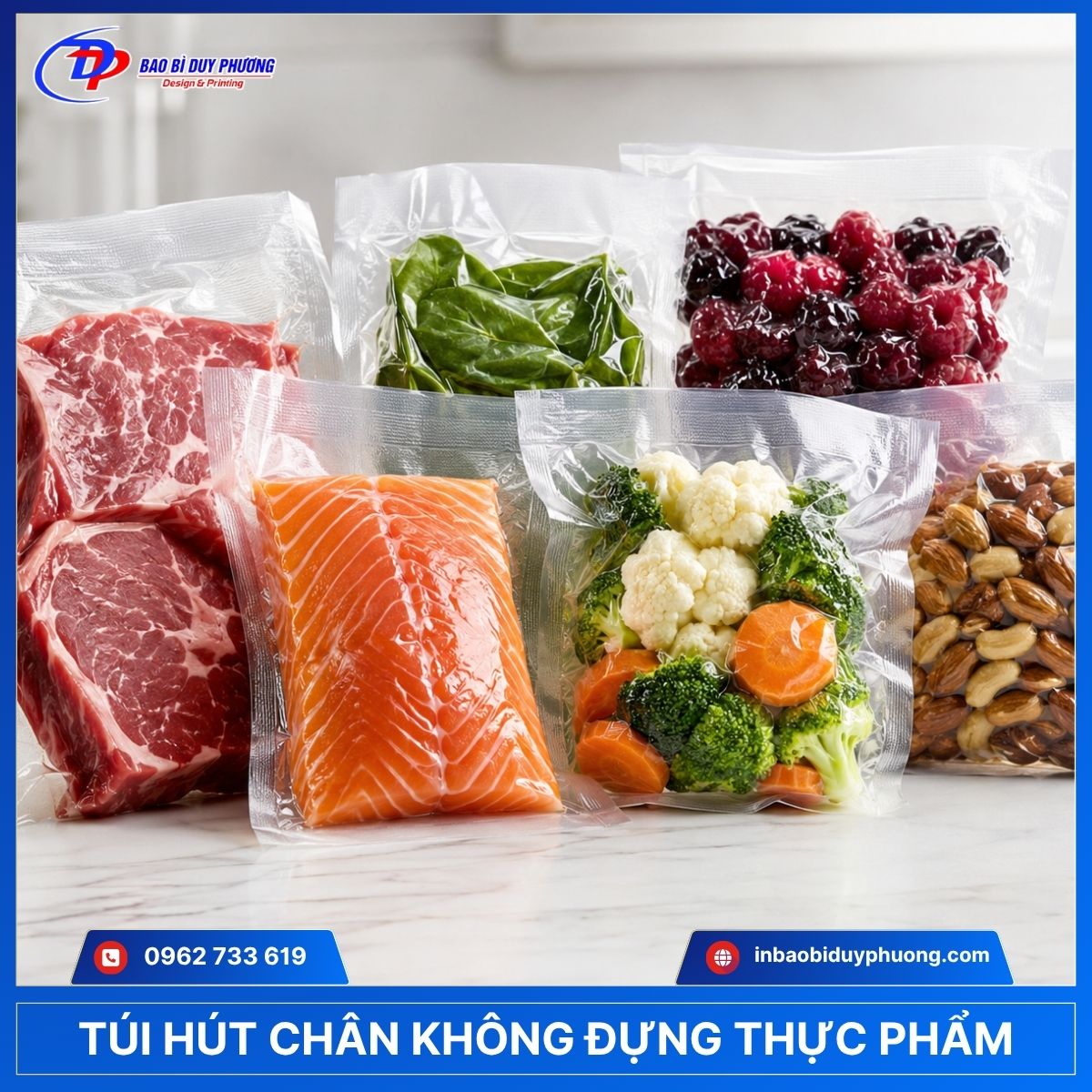 Túi chân không đựng thức ăn
