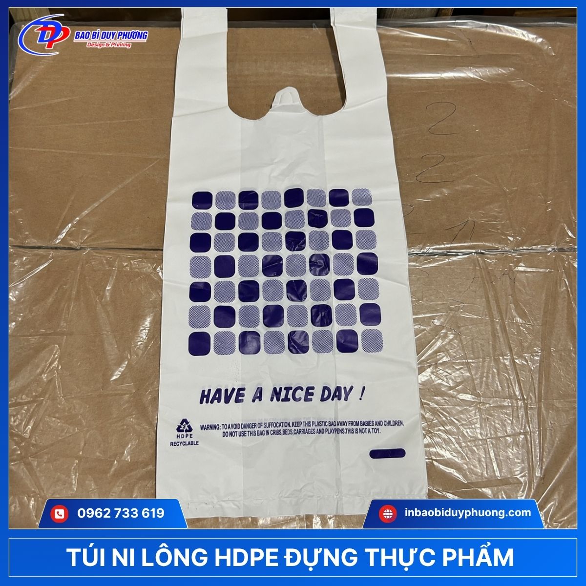 Túi nilon HDPE đựng thức ăn rau củ