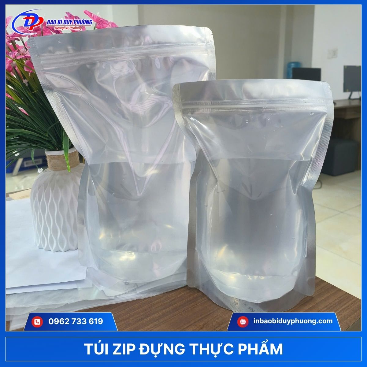 Túi zipper 1 mặt trong 1 mặt bạc đựng thực phẩm