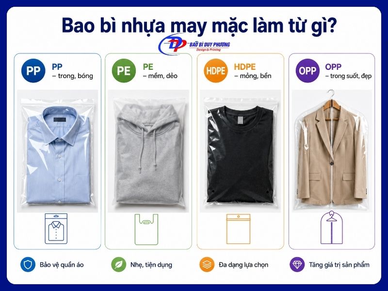 Bao bì ngành may mặc thường làm từ nguyên liệu gì