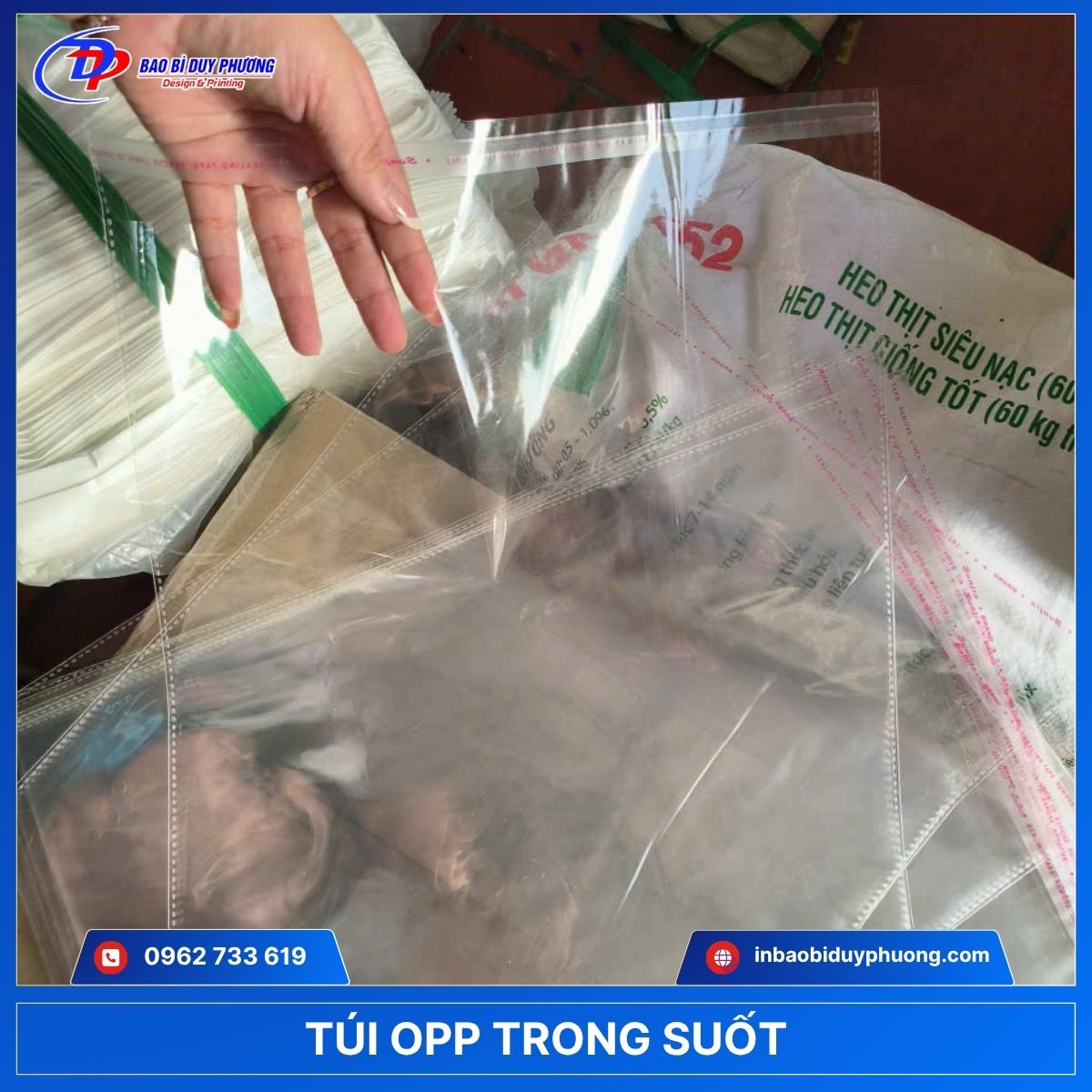 Túi OPP trong suốt dán miệng 