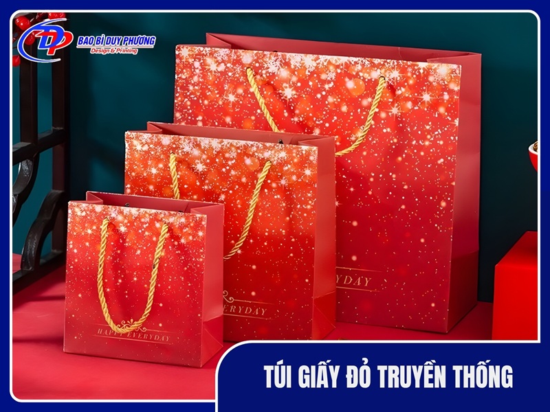Túi giấy đỏ truyền thống