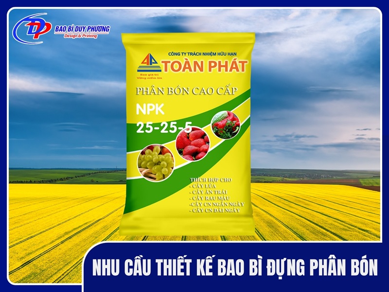 Nhu cầu thiết kế bao bì đựng phân bón hiện nay