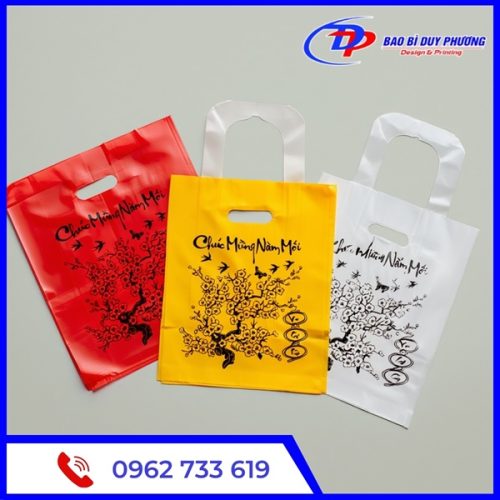 Túi nilon họa tiết hoa mai đào