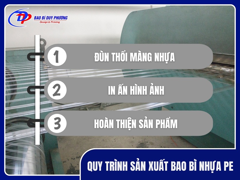 Quy trinh 3 buoc san xuat bao bi nhua PE chi tiet