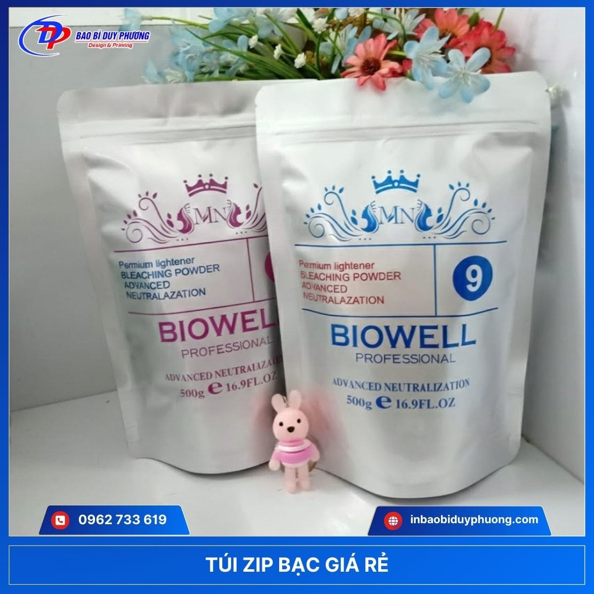 mẫu túi zip bạc in logo