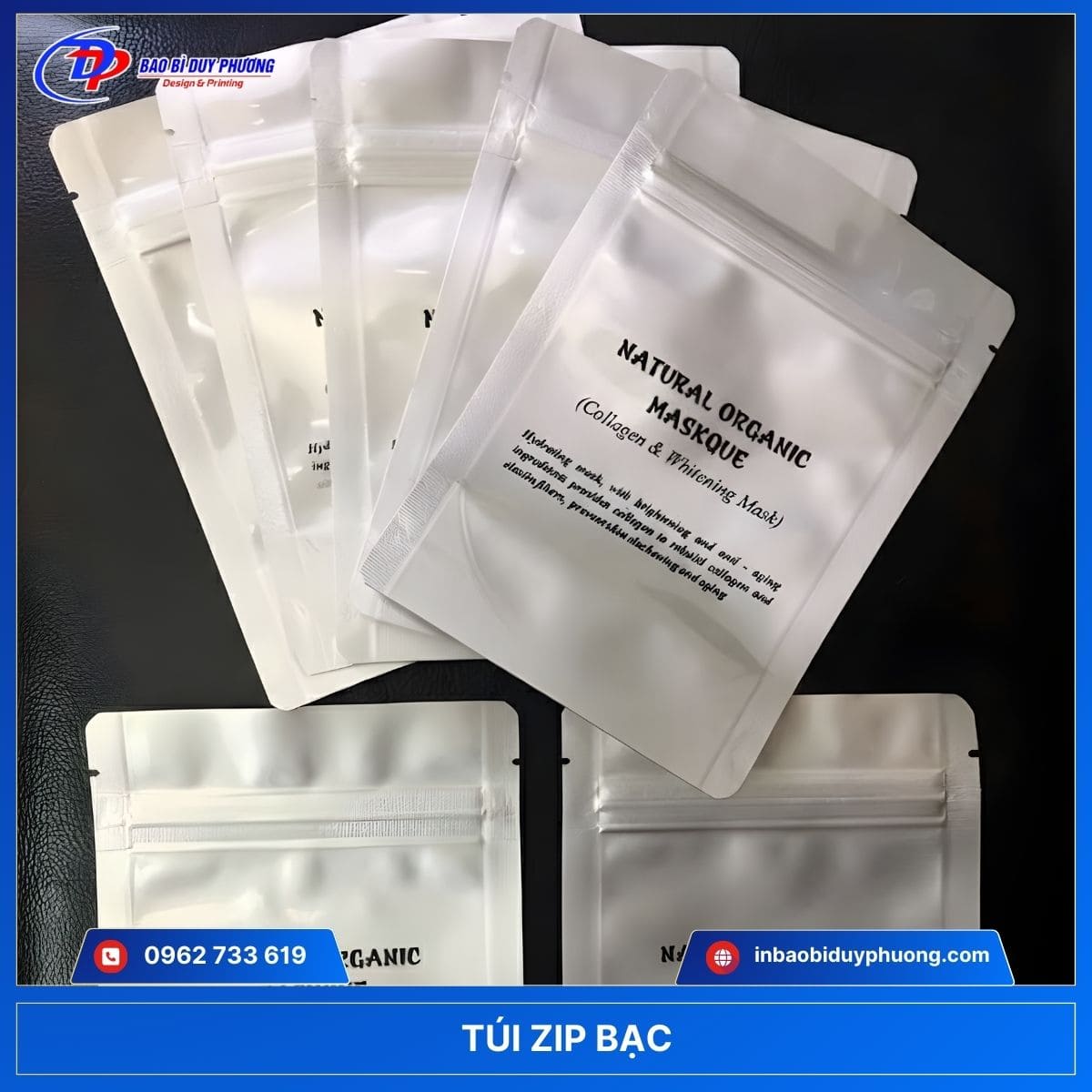 mẫu túi zipper bạc