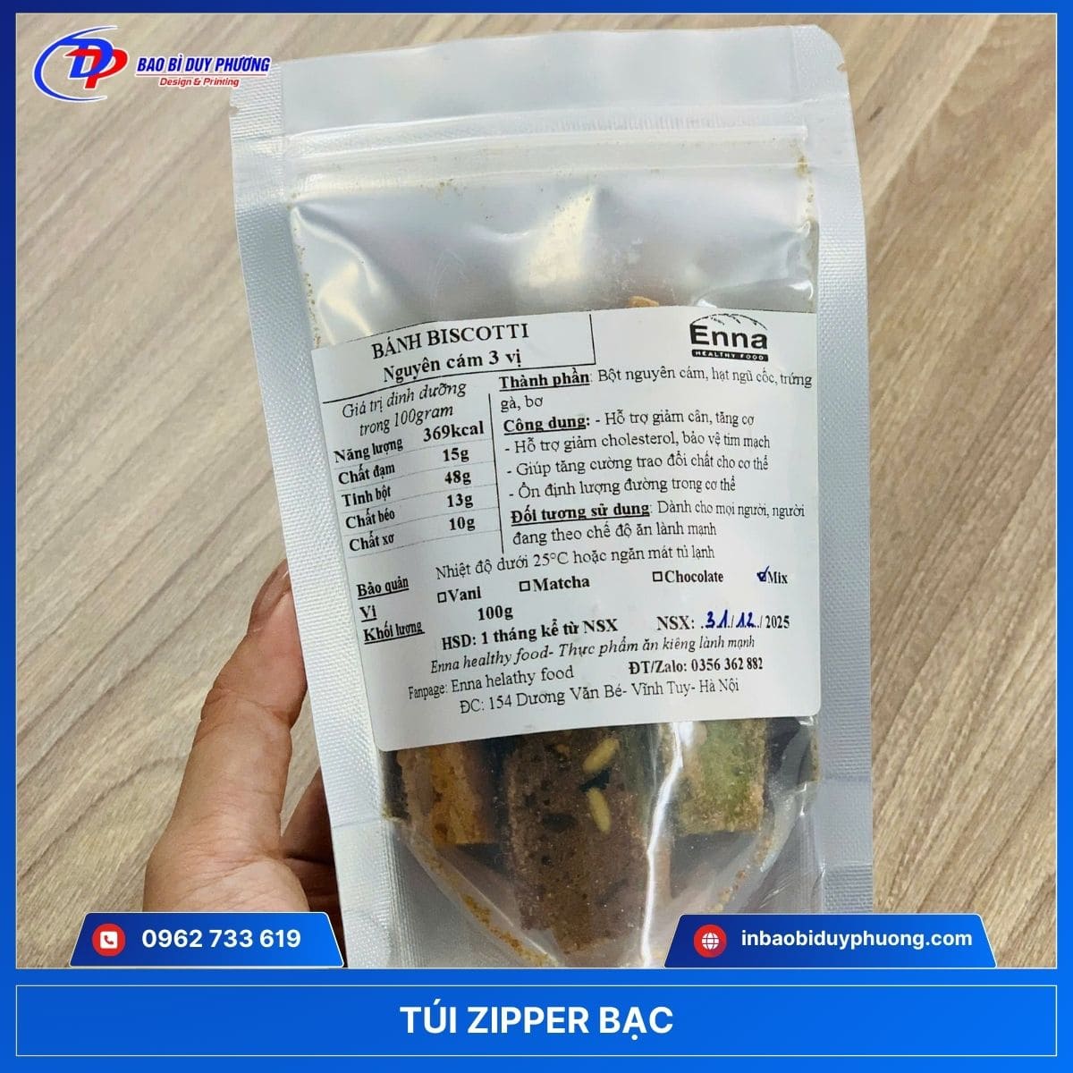 mẫu túi zip bạc đựng thực phẩm