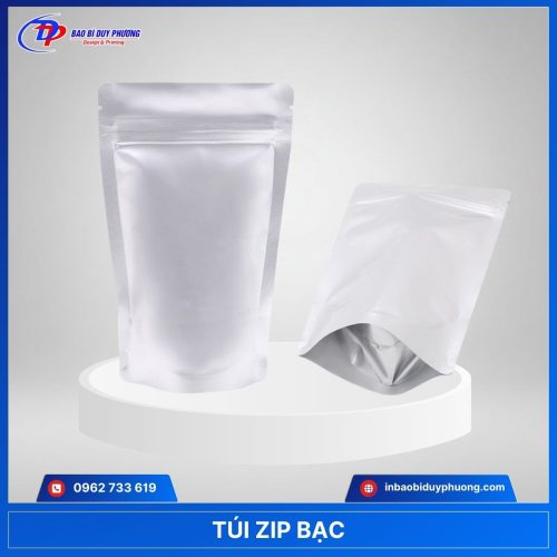 túi zipper bạc